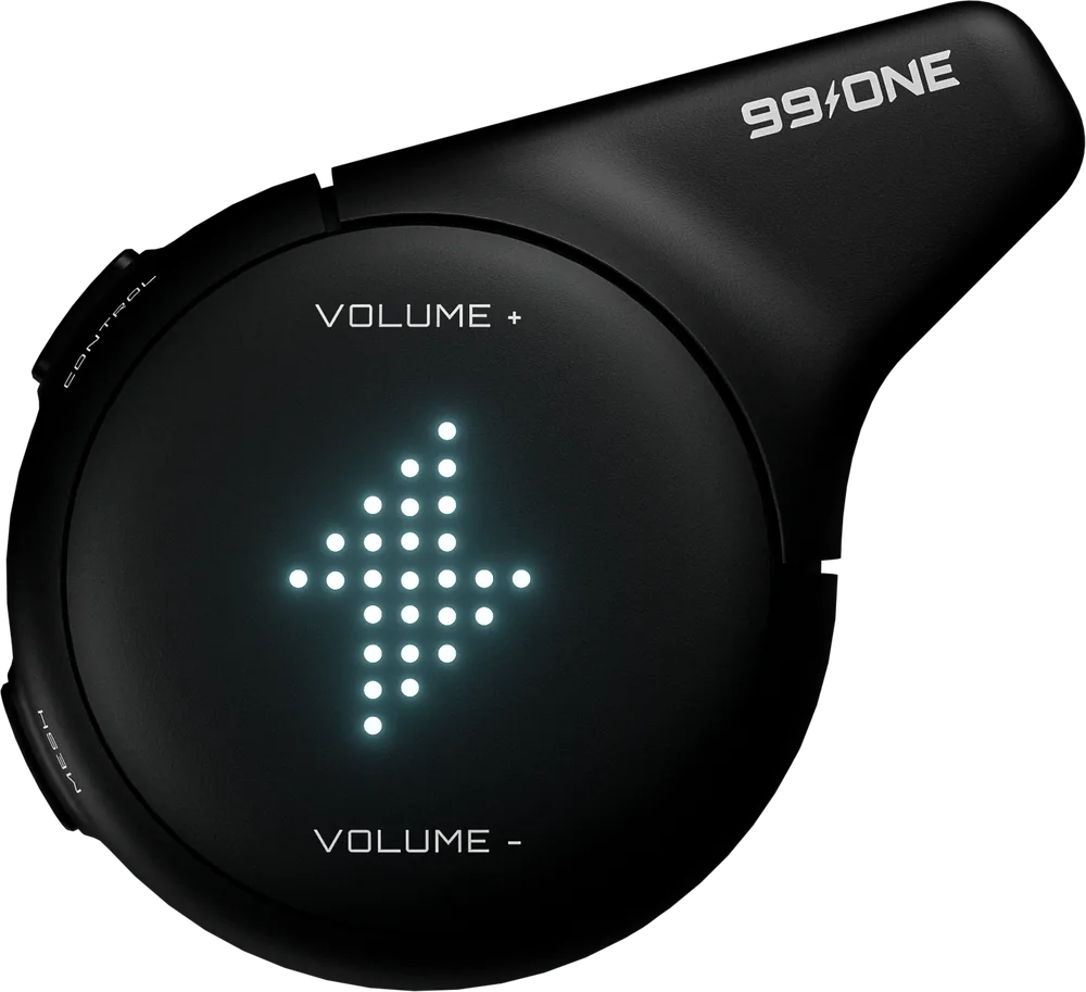 99ONE Rogue in Shadow Black with the LED matrix lit on the face